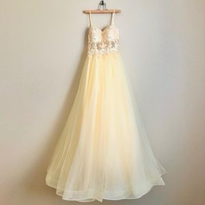 3D Flower Embroidered Corset Ballgown